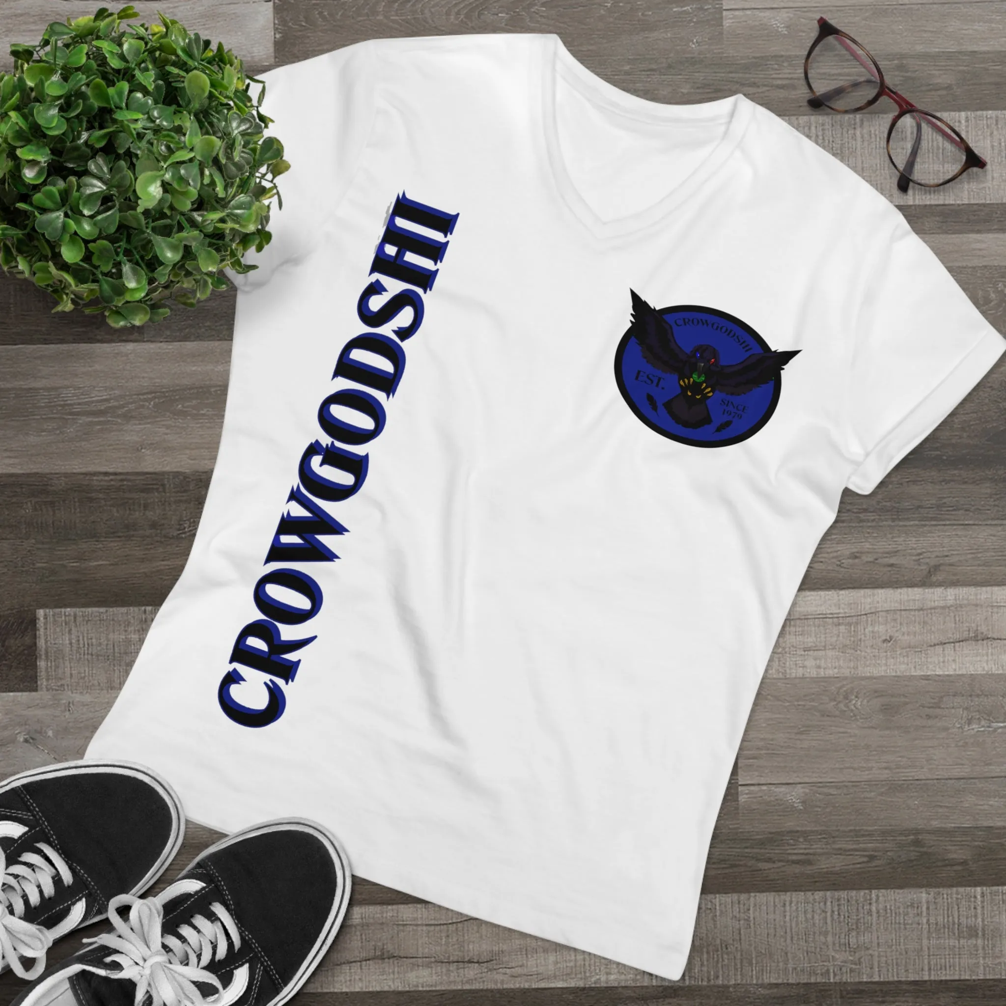 Crowgodshi Designer First Generation Men’s Presenter V-neck, DUKE BLUE LOGO