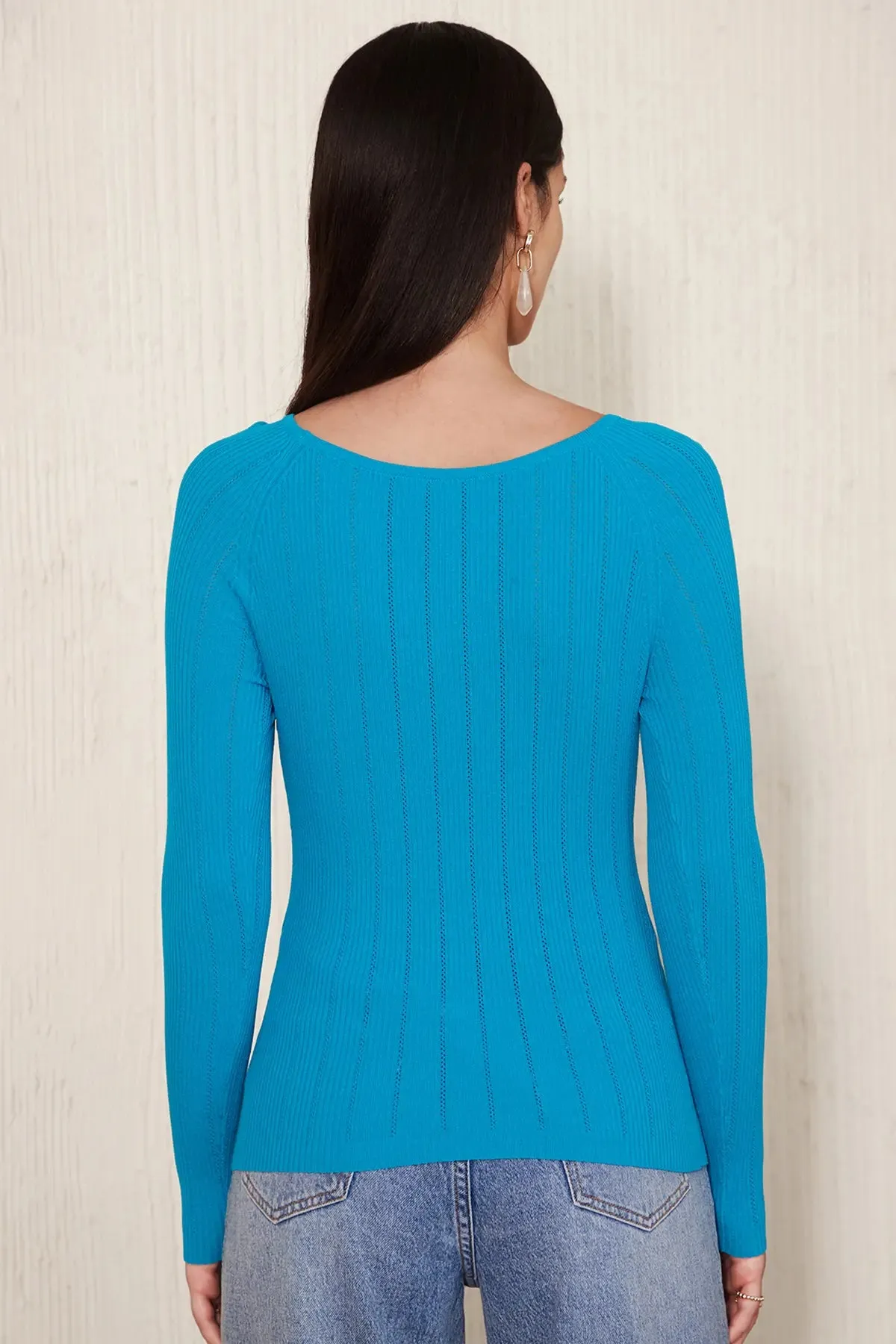 Cut Out Round Neck Jumper