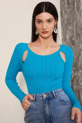 Cut Out Round Neck Jumper