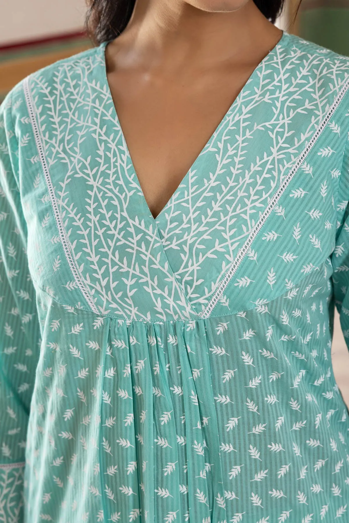 Cyan Chunakhadi Kurta