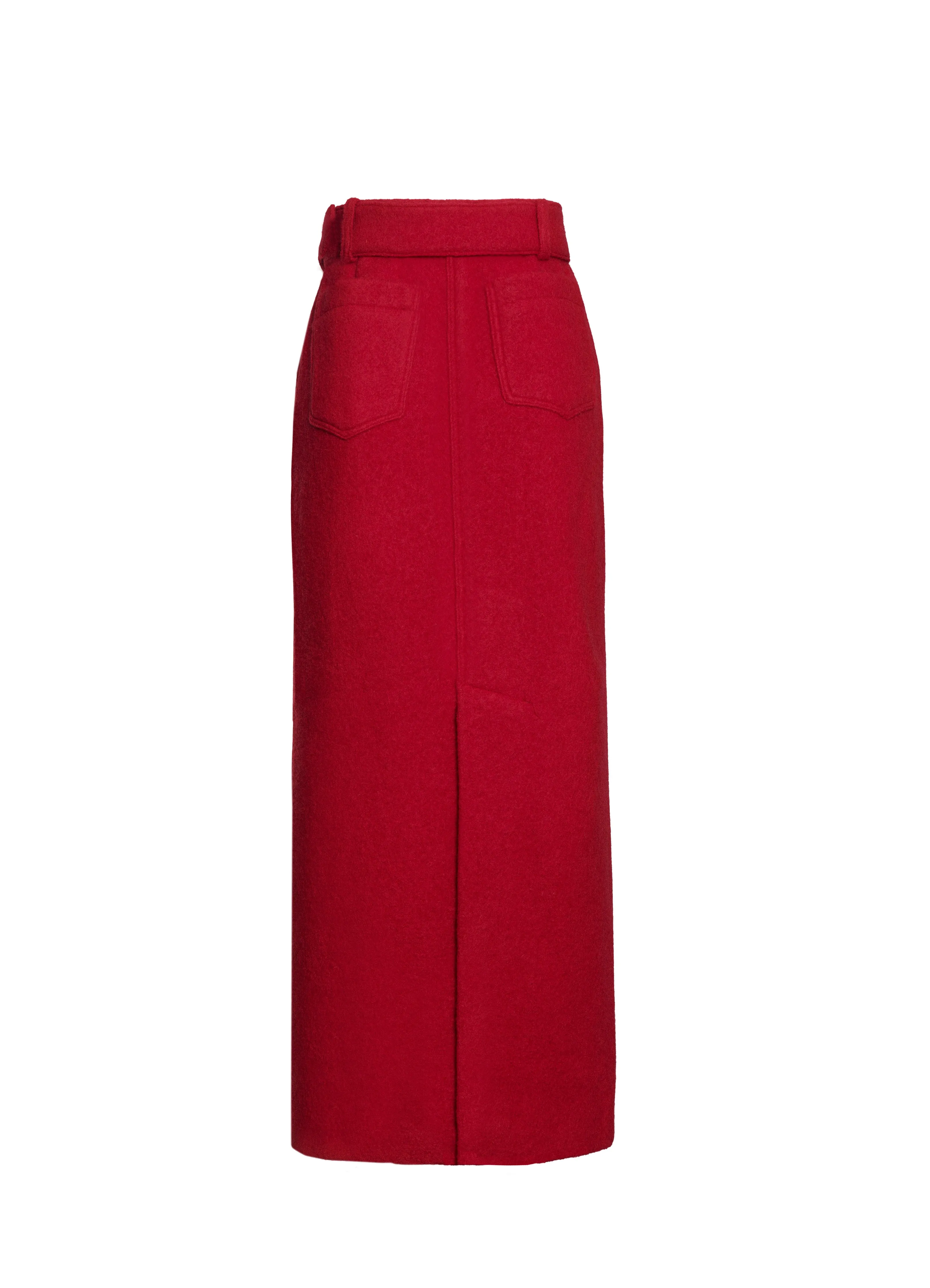 Dahlia Midi Skirt - Ruby Red