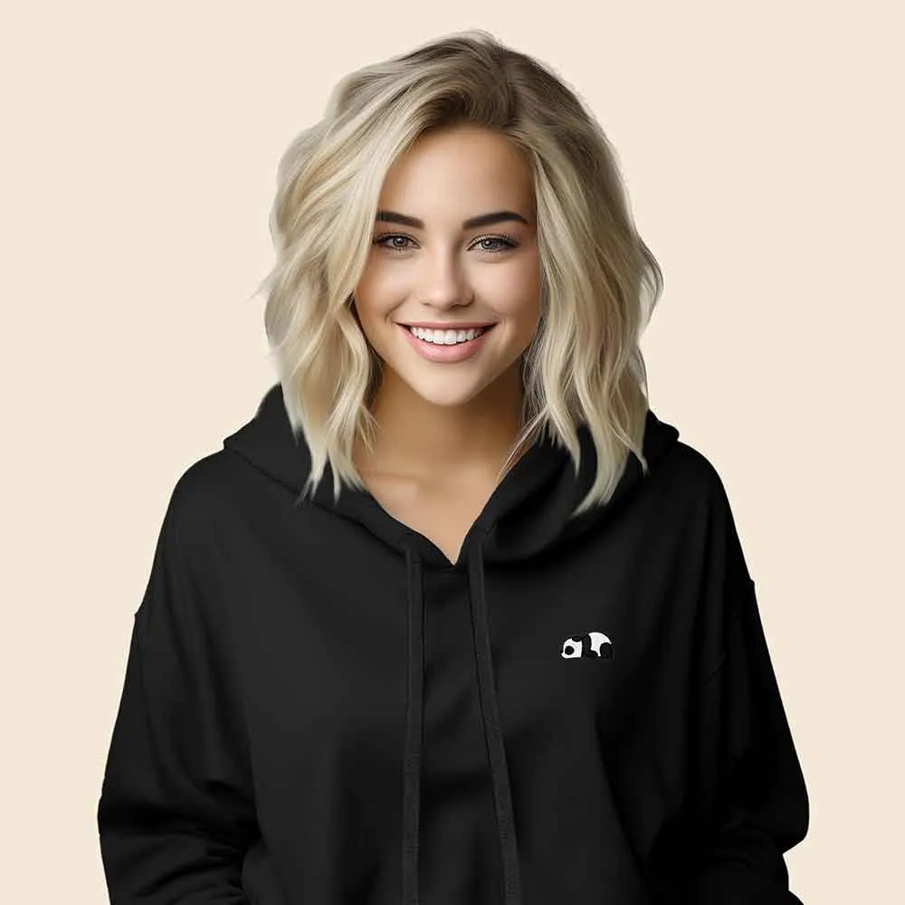 Dalix Panda Cropped Hoodie