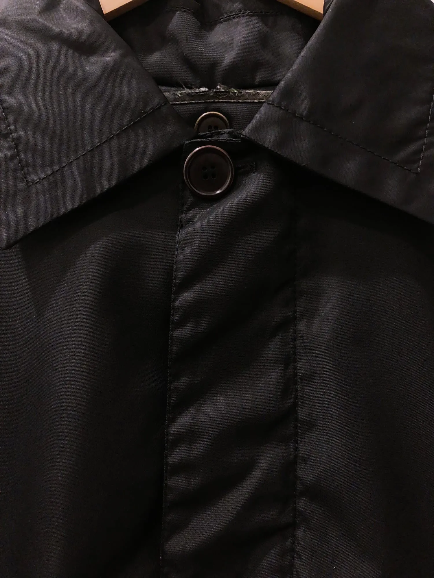 Dirk Bikkembergs 1990s black nylon back cargo pocket coat with removable liner