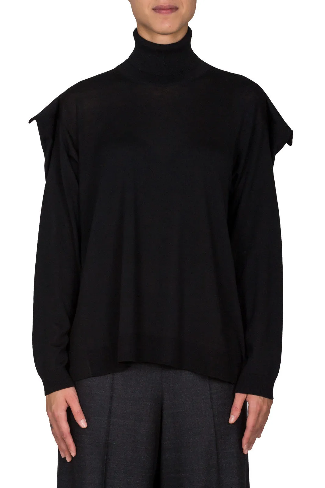 Draped Back Roll Neck Jumper