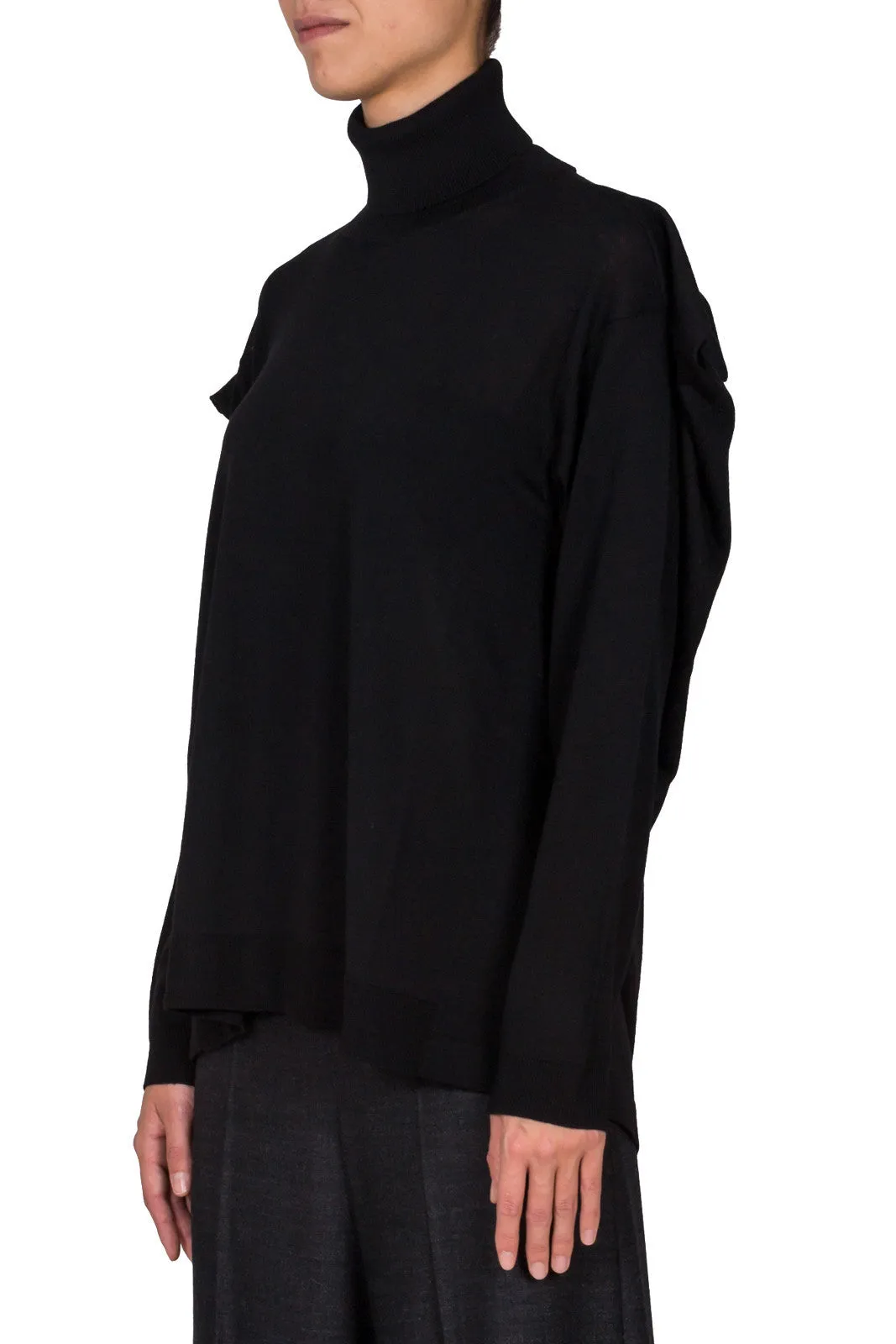 Draped Back Roll Neck Jumper