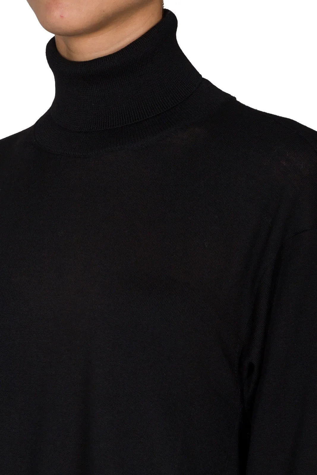 Draped Back Roll Neck Jumper