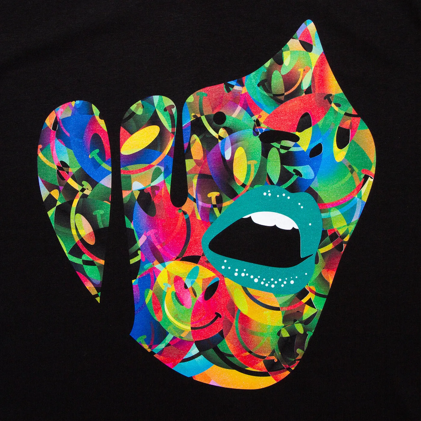 Droplet Face 004 - Tshirt - Black