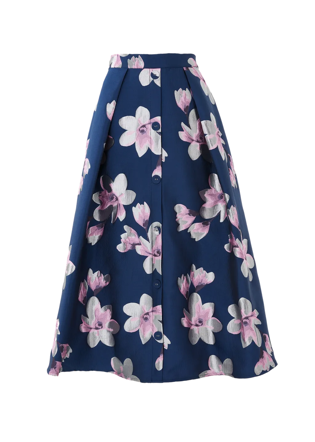 Eden Skirt Blue Plumeria Jacquard