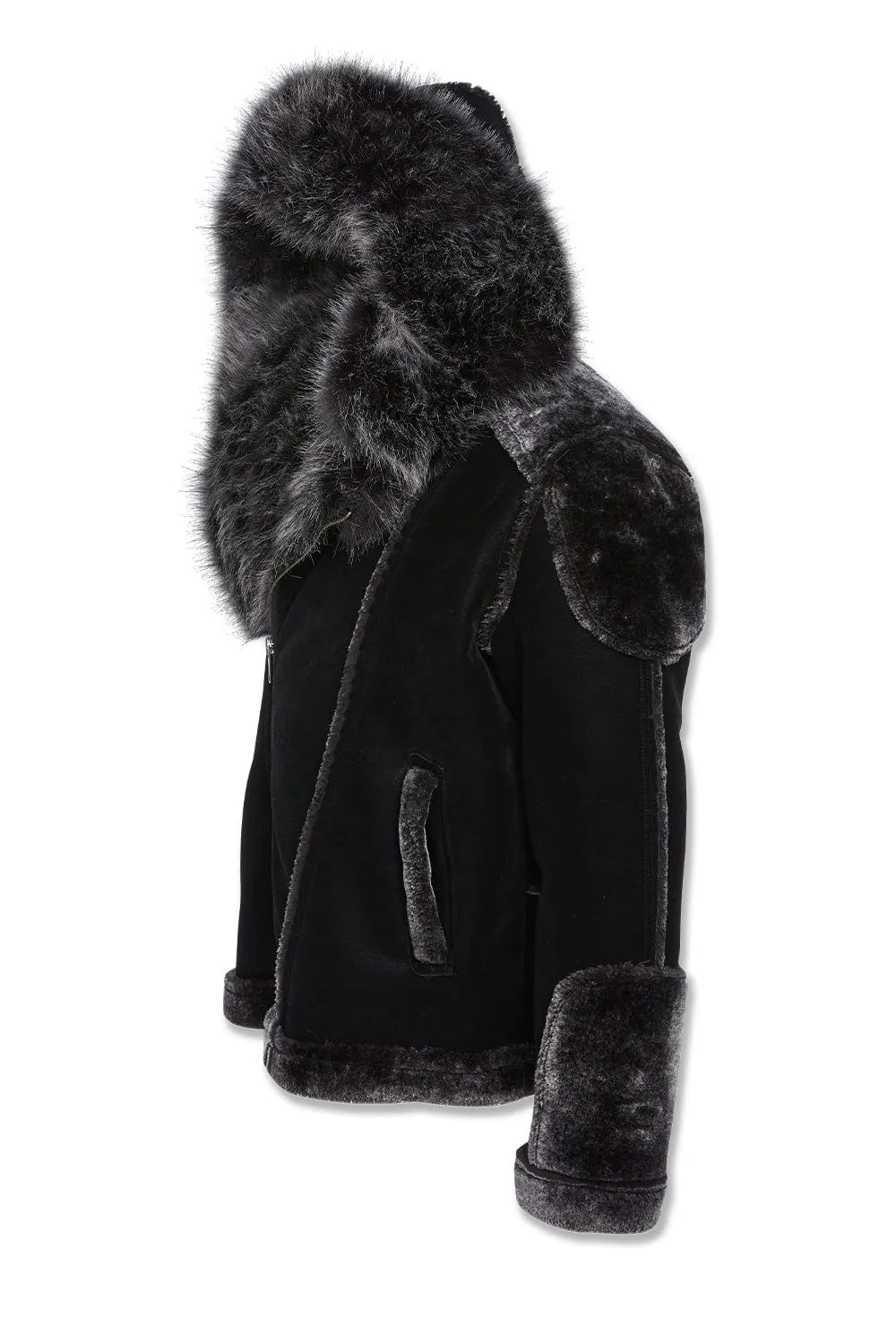 El Jefe Shearling Moto Jacket (Black)