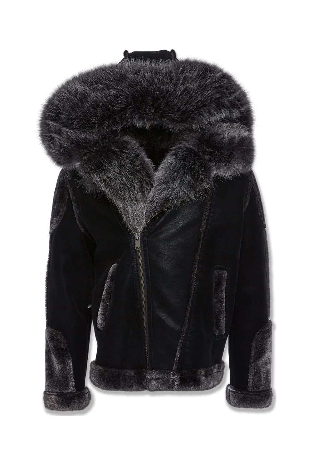 El Jefe Shearling Moto Jacket (Black)