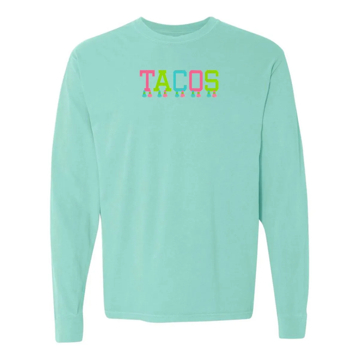 Embroidered Tasseled 'Tacos' Long Sleeve