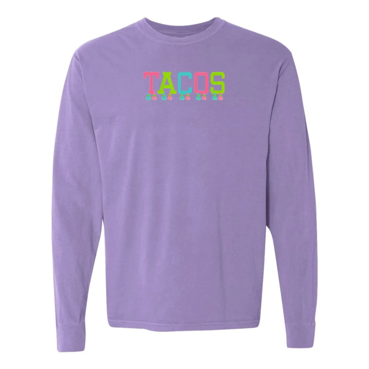 Embroidered Tasseled 'Tacos' Long Sleeve