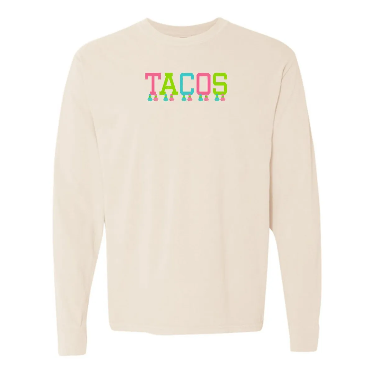 Embroidered Tasseled 'Tacos' Long Sleeve