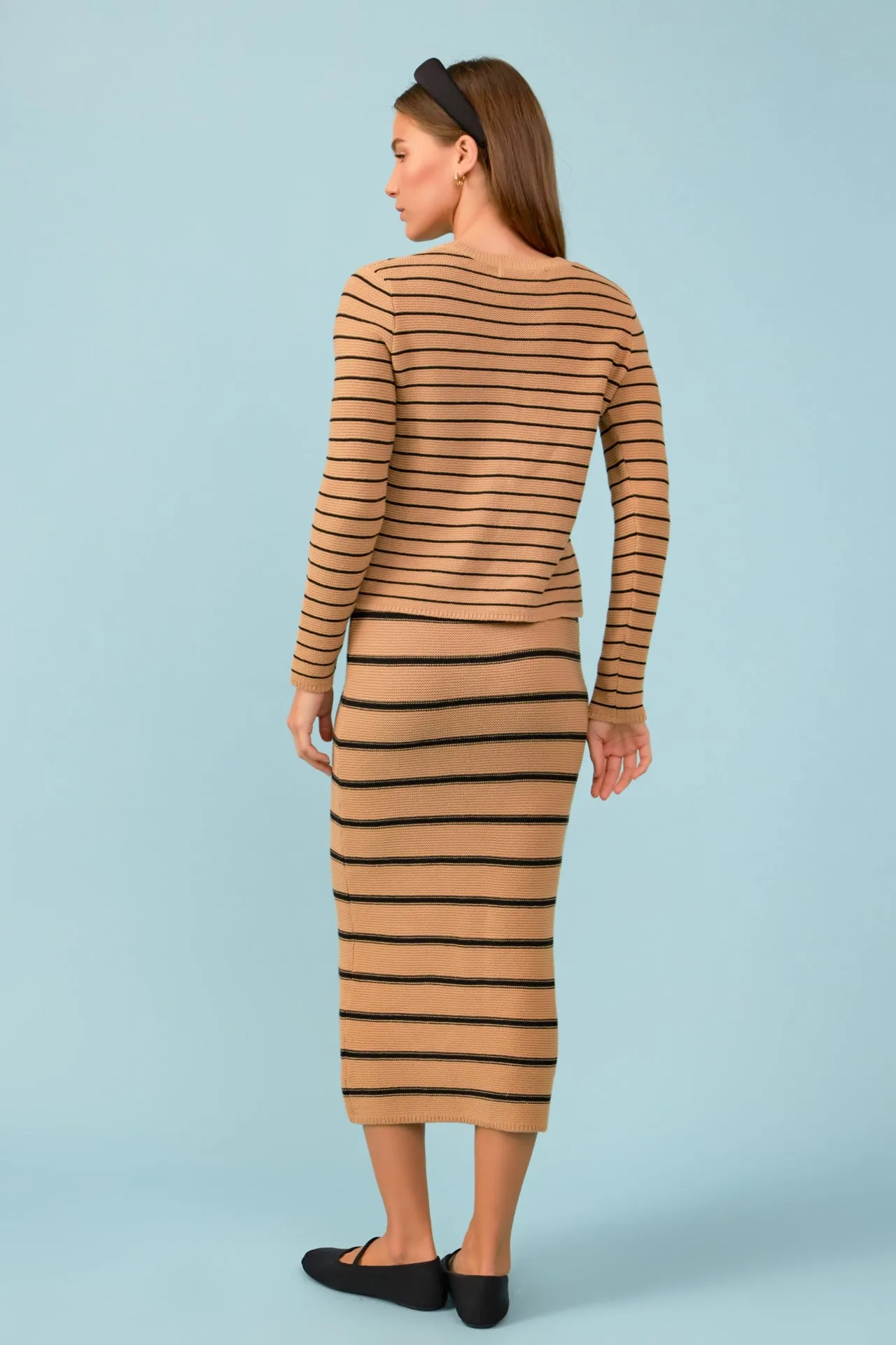 English Factory - Stripe Knit Midi Skirt - Sale