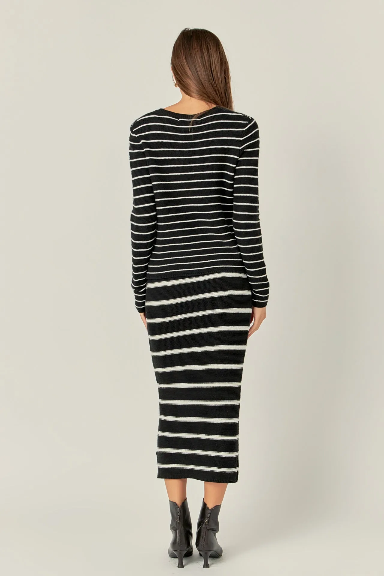 English Factory - Stripe Knit Midi Skirt - Sale