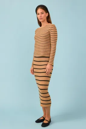 English Factory - Stripe Knit Midi Skirt - Sale