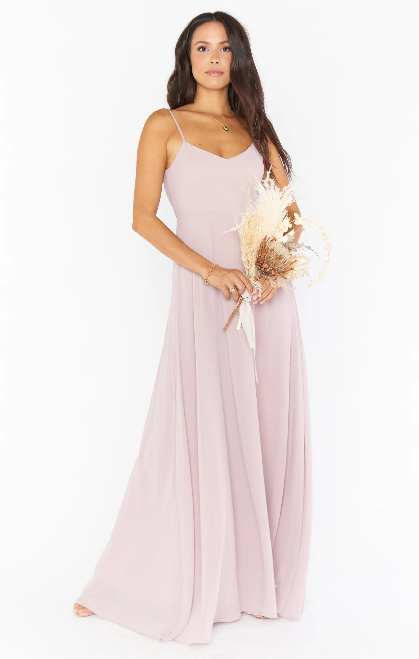 Faith Maxi Dress ~ Neutral Mauve Chiffon