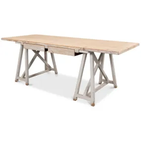 Farmhouse Sawhorse Grey Desk