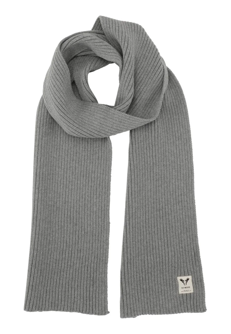 FAT MOOSE COTTON SCARF - Light Grey Melange