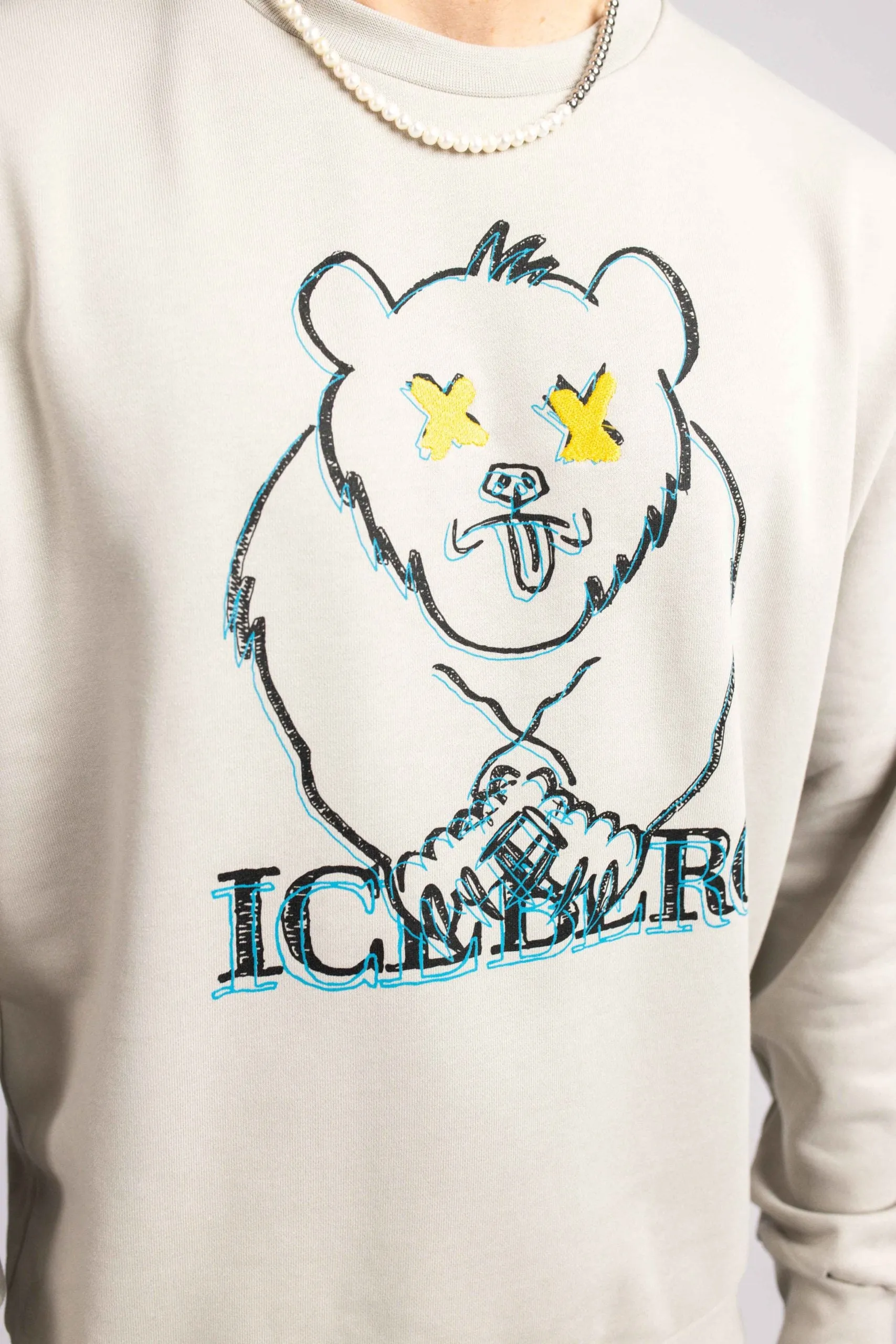 Felpa Bear Logo Sweatshirt (Grey) - I24E01563411323