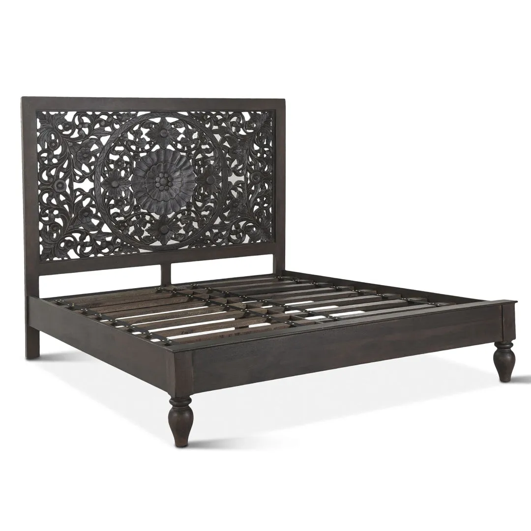 Flora Bohemian Dark Brown Bed - King