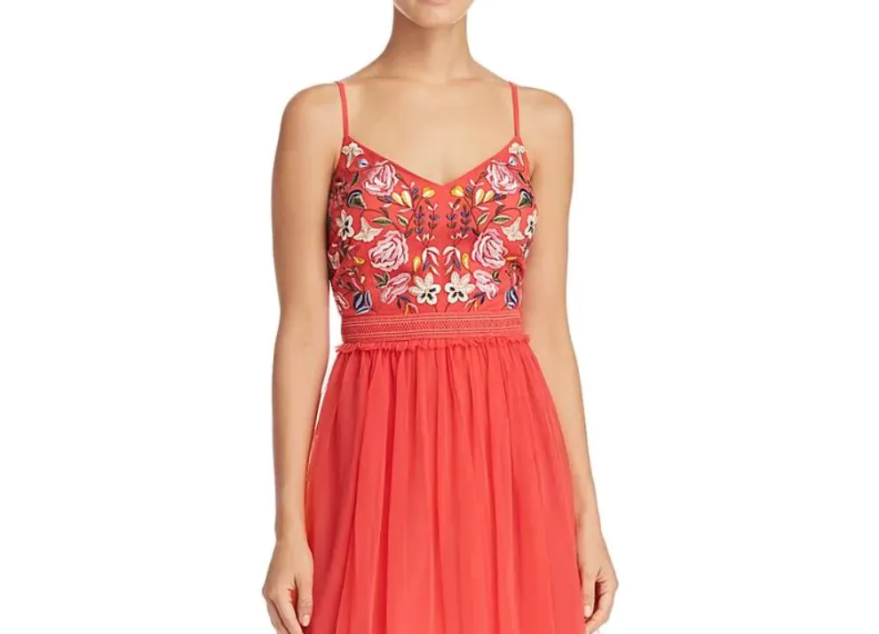 FRENCH CONNECTION Women's Embroidered Tulle Mini Dress