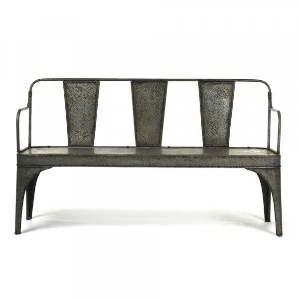 Galvanized Industrial Chic Iron Bench