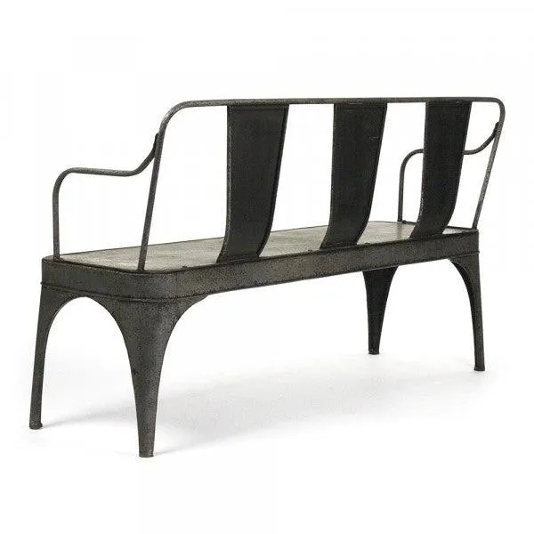 Galvanized Industrial Chic Iron Bench