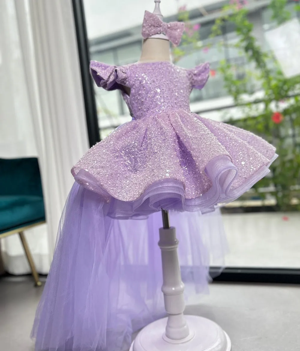 Girls' sequin tail princess dress Removable tail Birthday party dress Suitable for many occasions