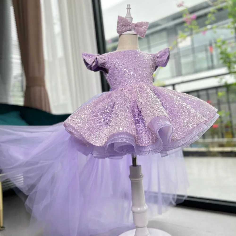 Girls' sequin tail princess dress Removable tail Birthday party dress Suitable for many occasions