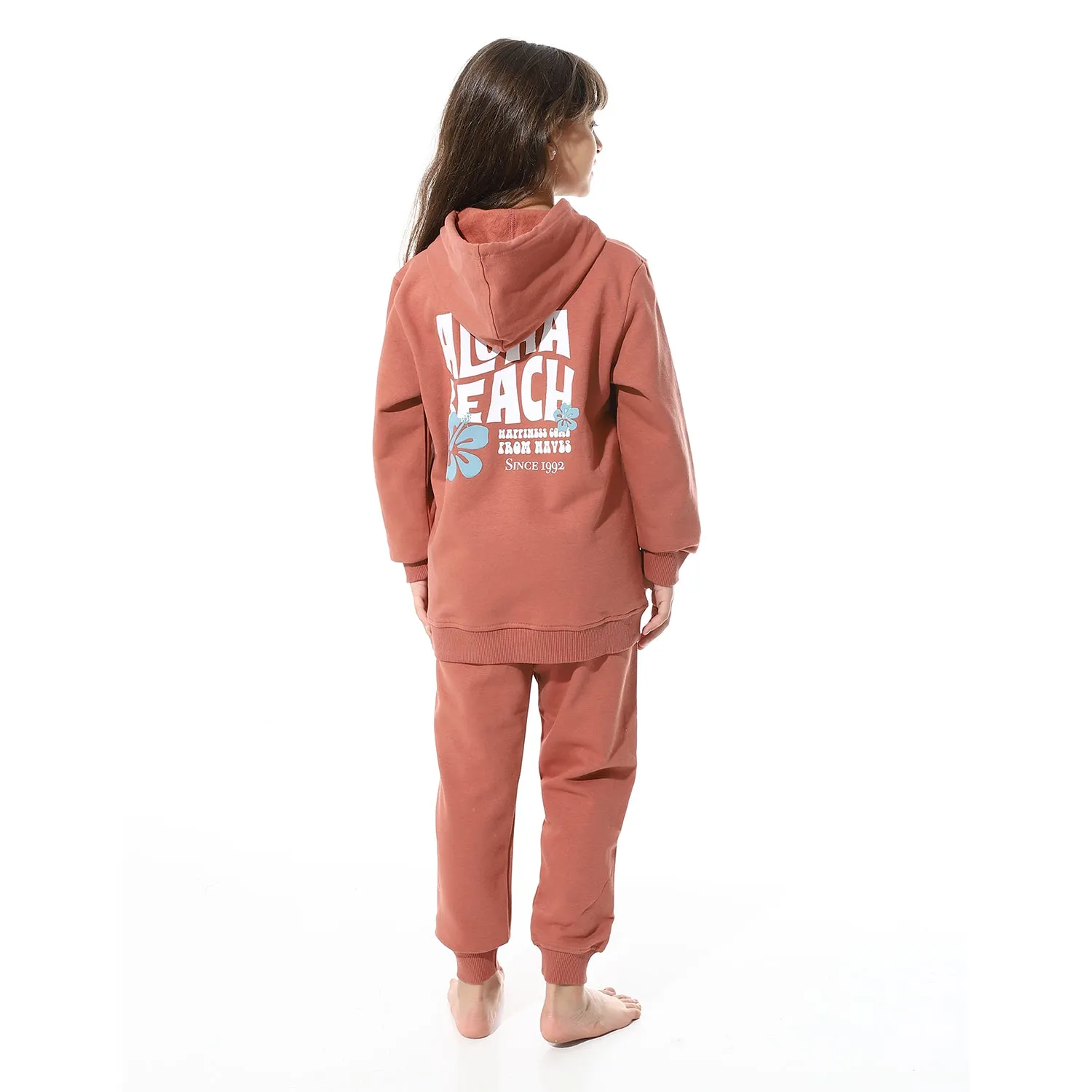 Girls Winter Hoodie Pajamas - Cacao