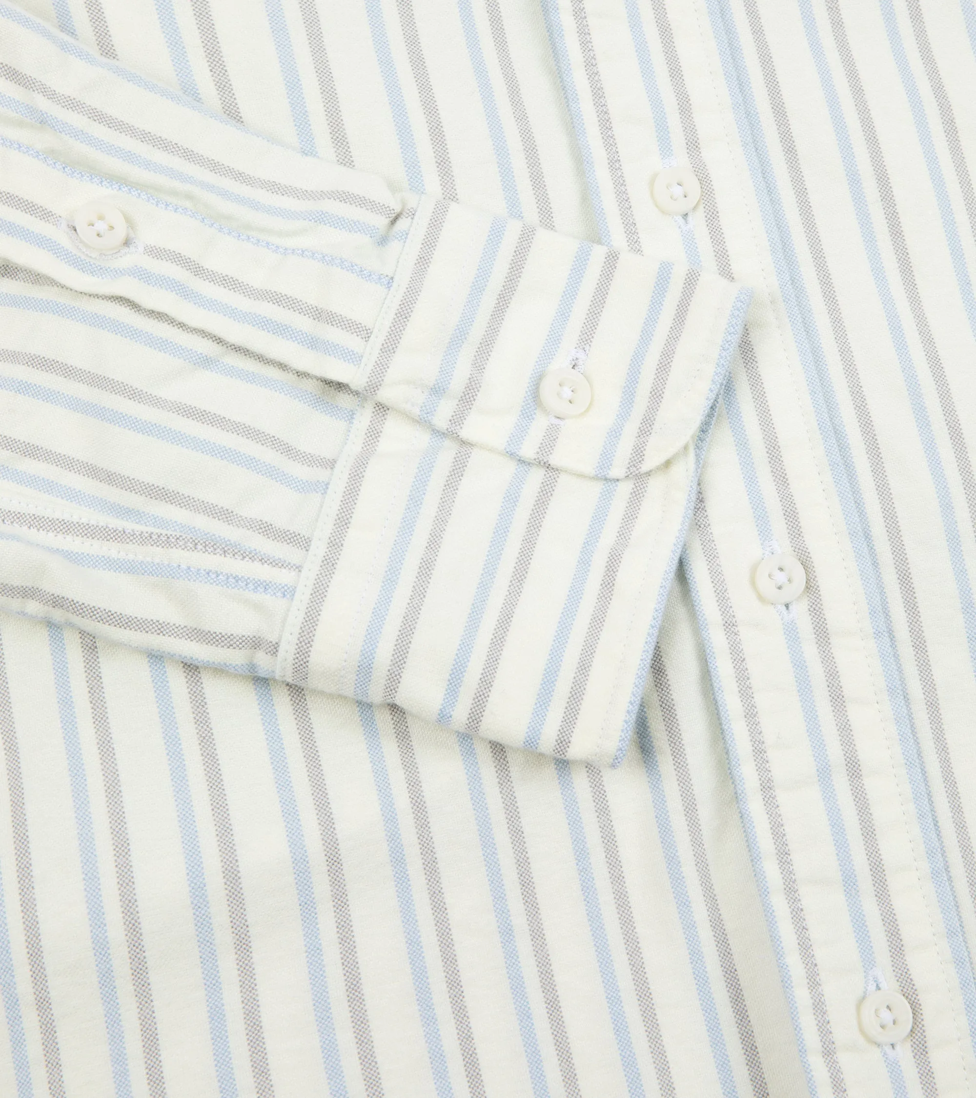 Gitman Vintage Brushed Cotton Oxford Split Stripe Button Down Shirt: Blue