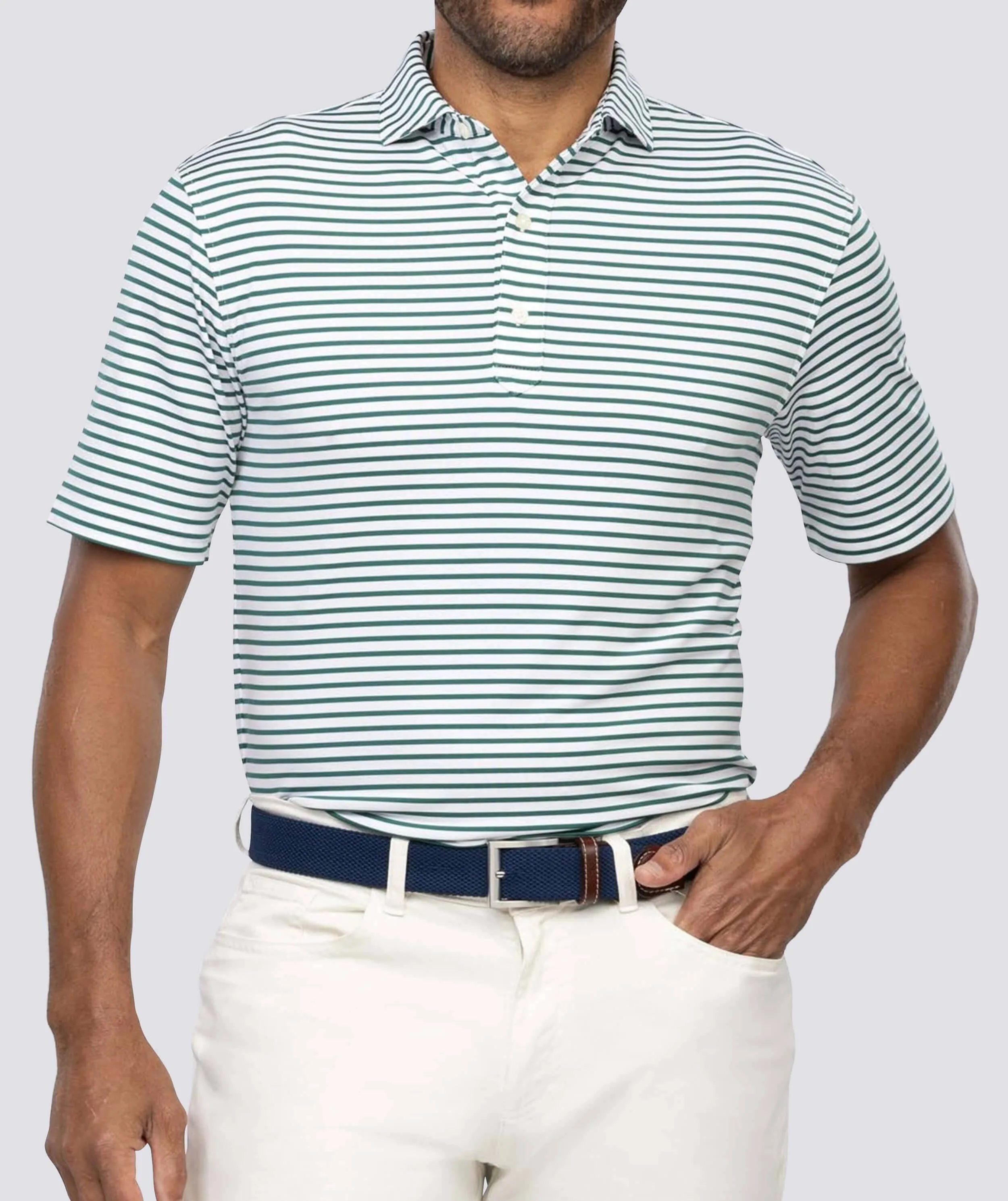 Gus Stripe Performance Polo