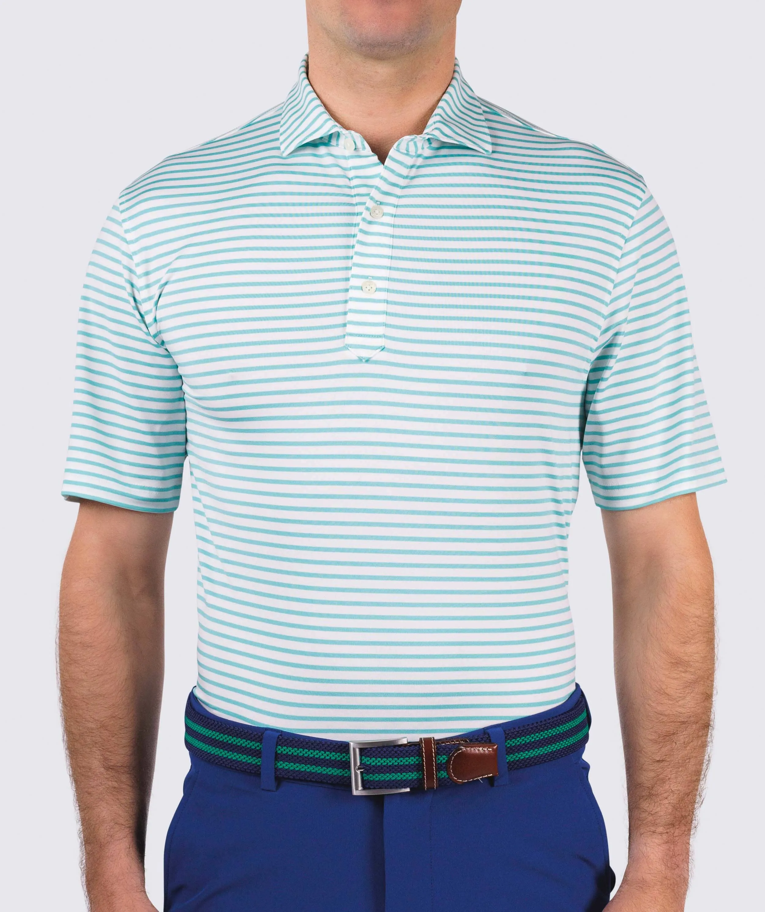 Gus Stripe Performance Polo