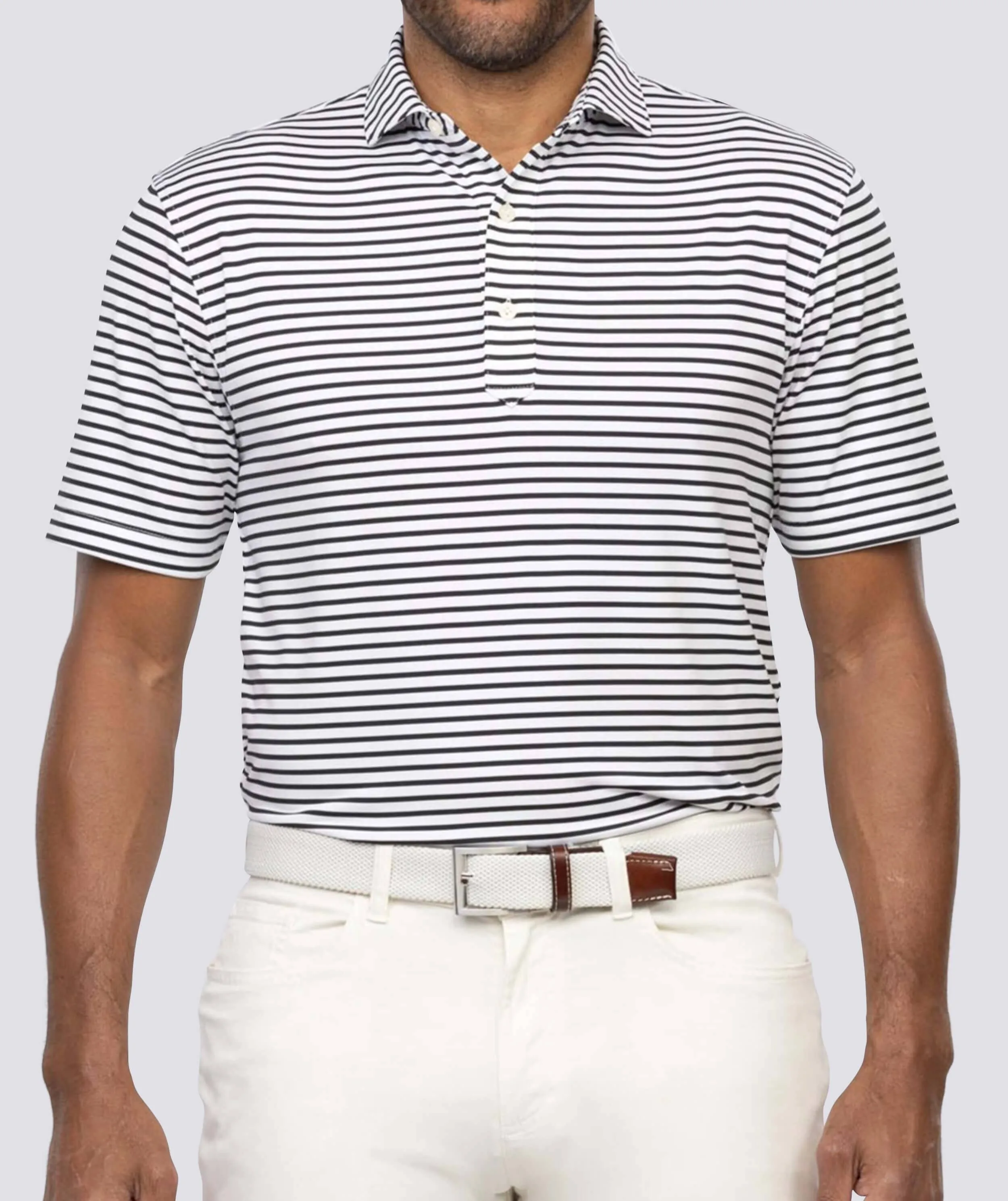 Gus Stripe Performance Polo