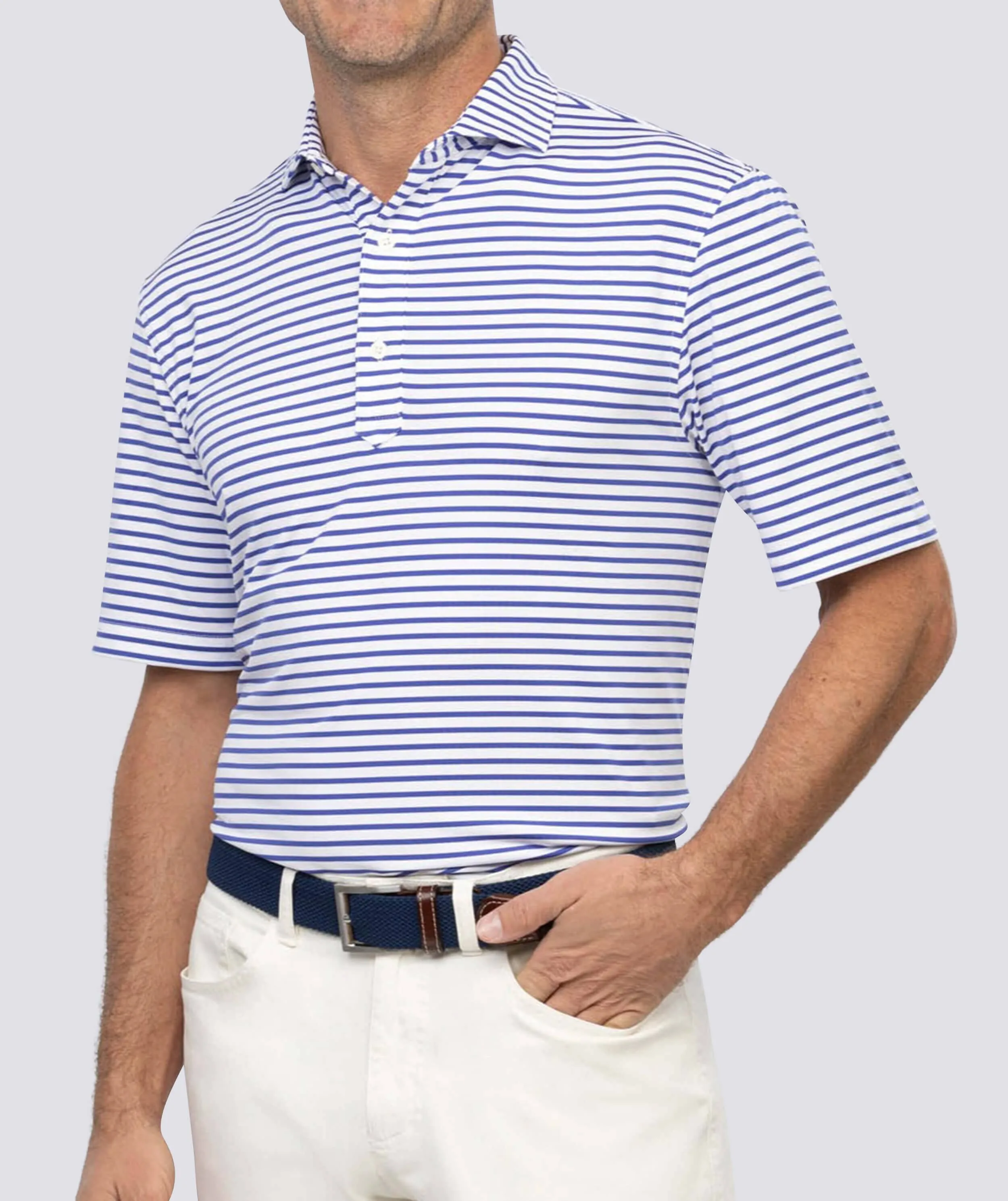 Gus Stripe Performance Polo