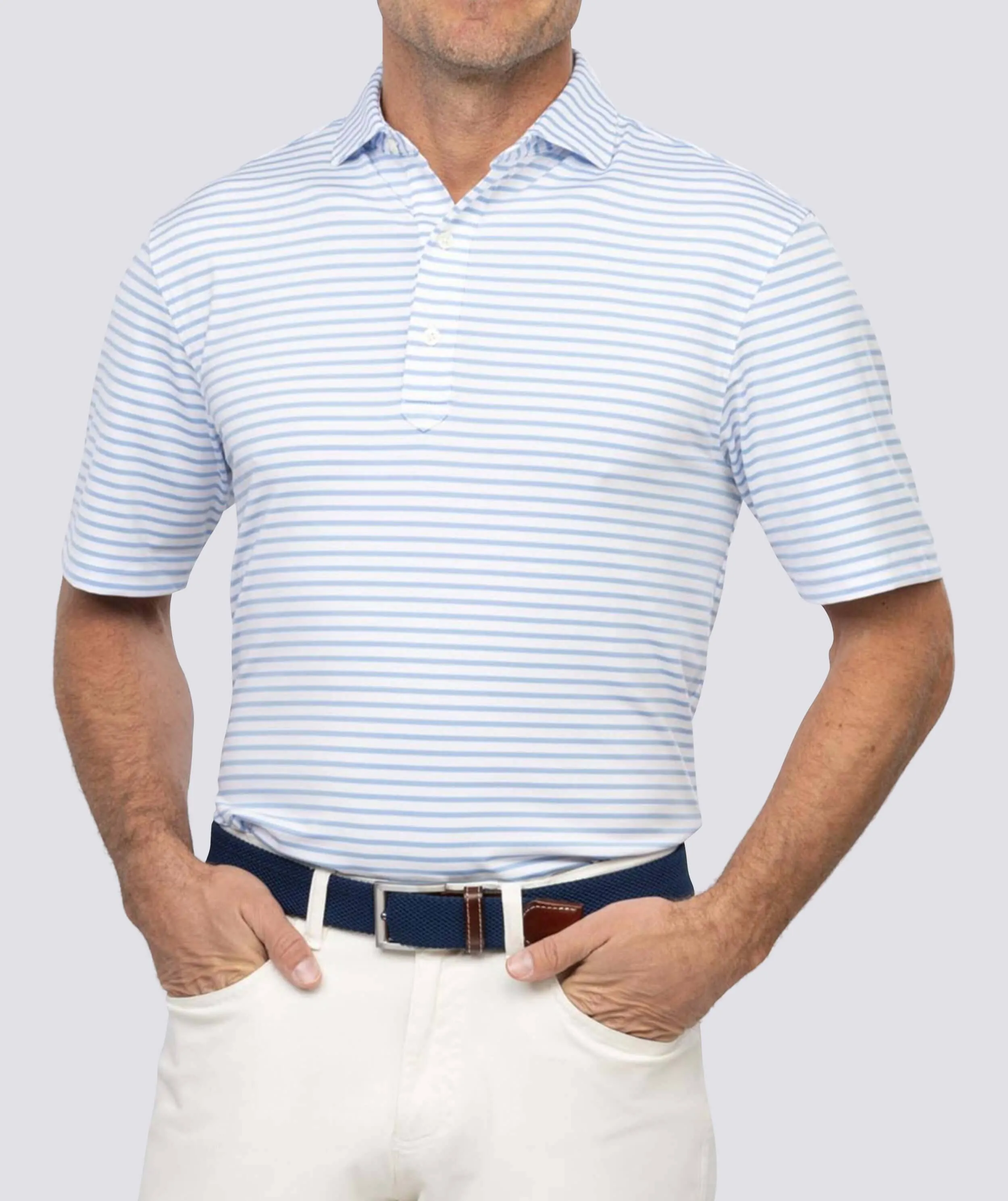 Gus Stripe Performance Polo