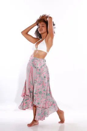 Happy Boho midi skirt - coral