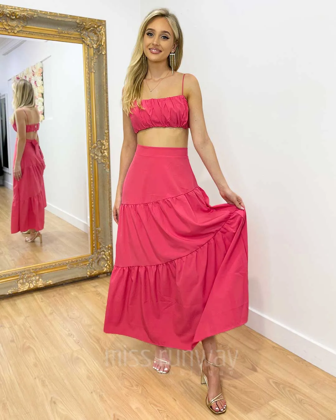 Heloise Maxi Skirt - Hot Pink