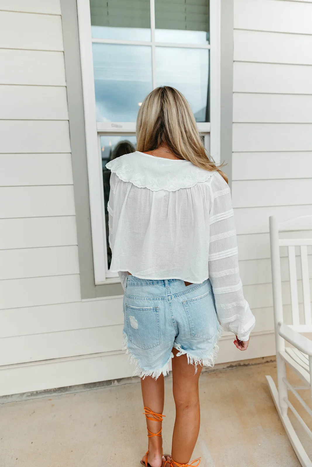 Henri Embroidered Top - Off White