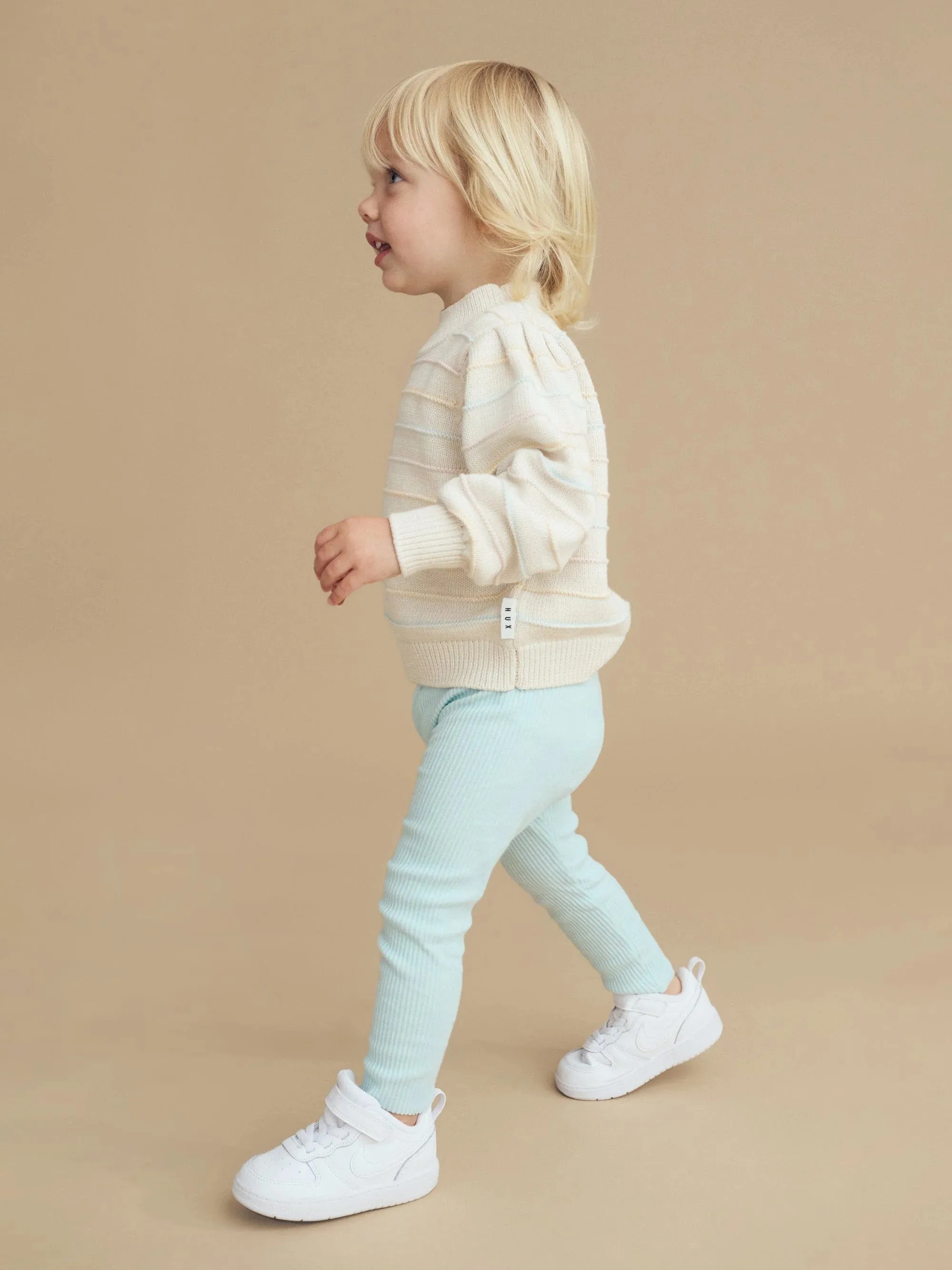 Huxbaby Pastel Stripe Knit Puff Jumper