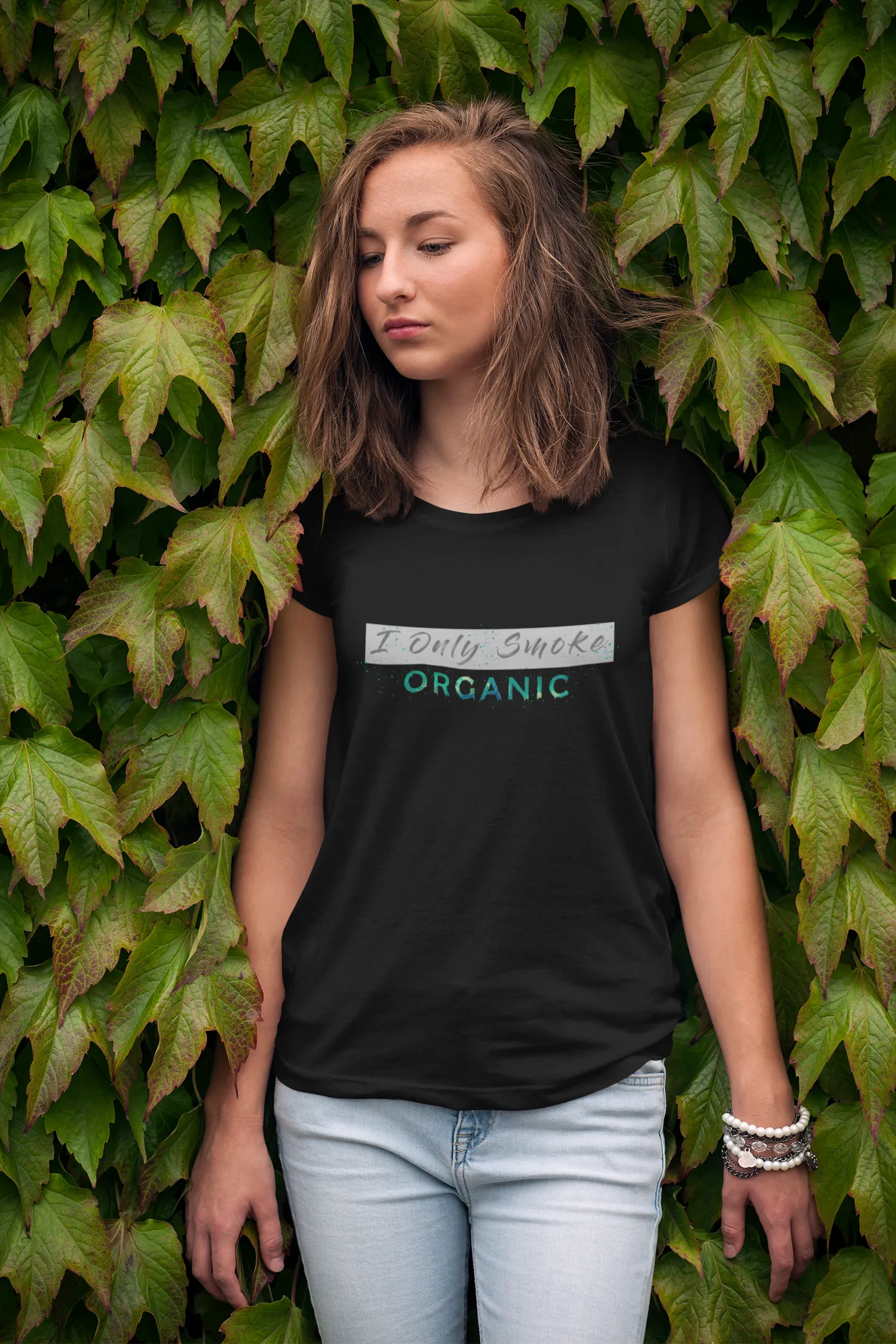 I ONLY SMOKE ORGANIC HALF SLEEVE T-SHIRT.