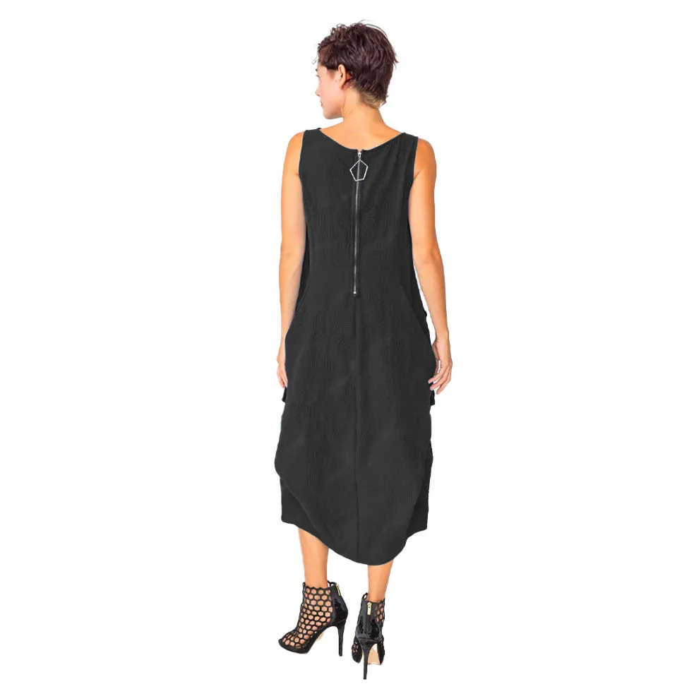 IC Collection Fashion Forward Midi Dress in Black - 5842D-BK - Size S Only!