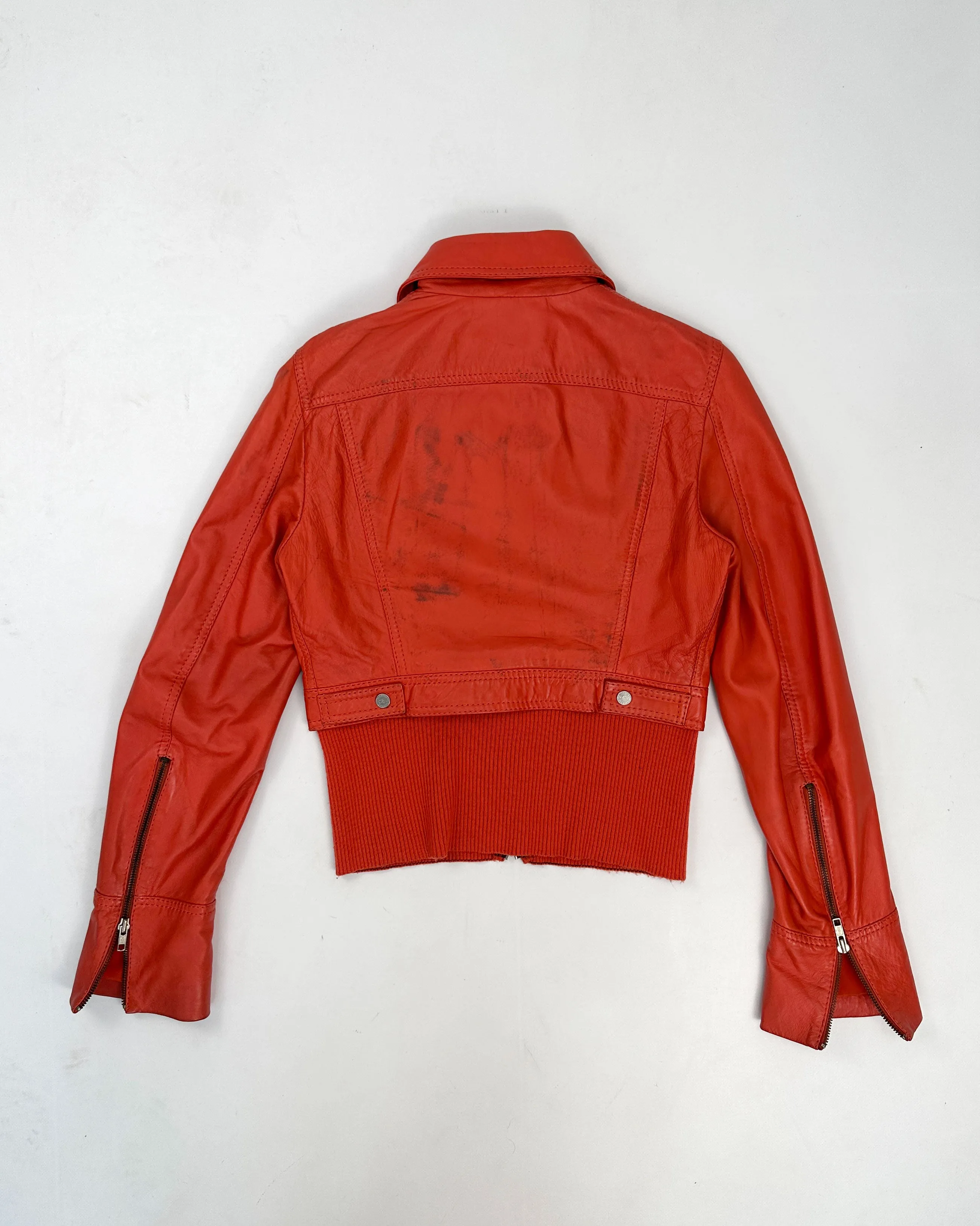 Ice J by Iceberg Red Leather Jacket 2000's