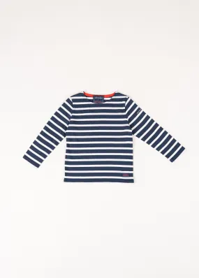 Iconic sailor striped shirt with elbow patches for kids - SAINT JAMES x Comédie Française (MARINE/NEIGE)