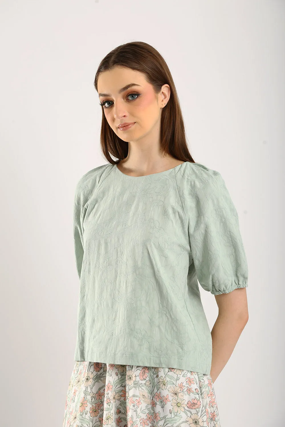 Iman Blouse in Light Sage