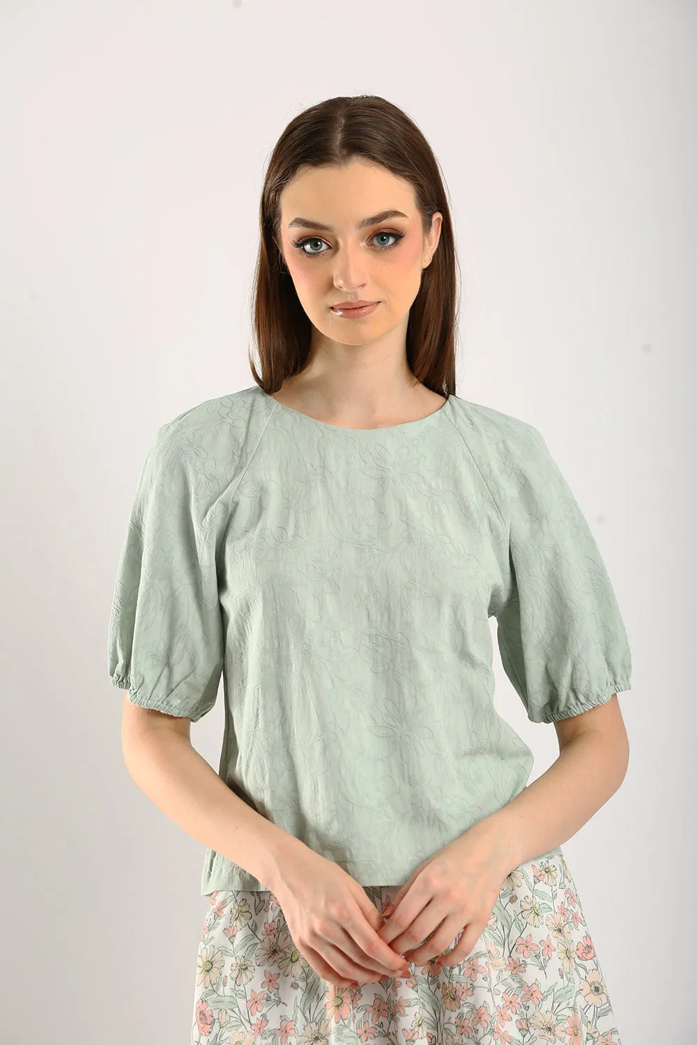 Iman Blouse in Light Sage