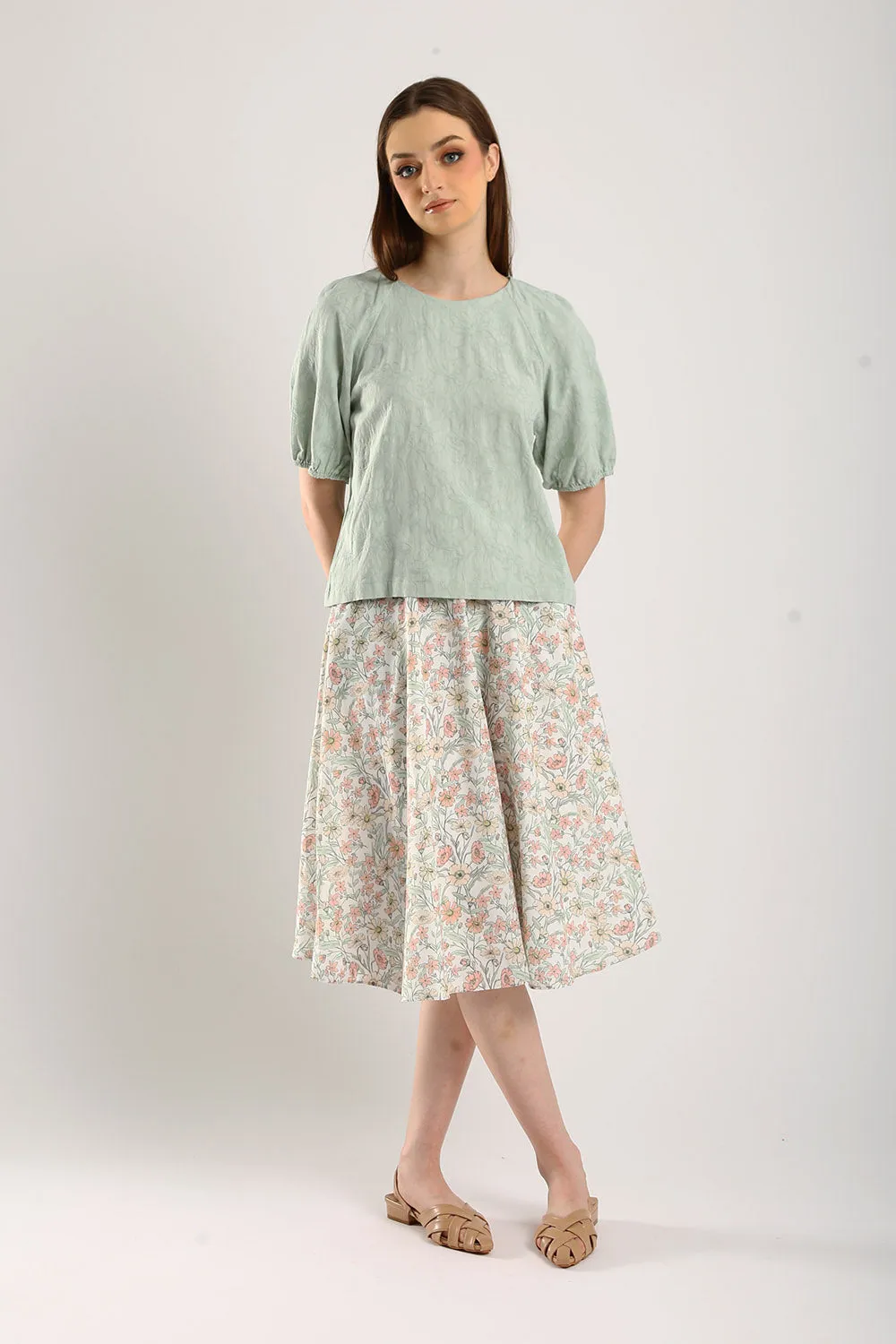 Iman Blouse in Light Sage