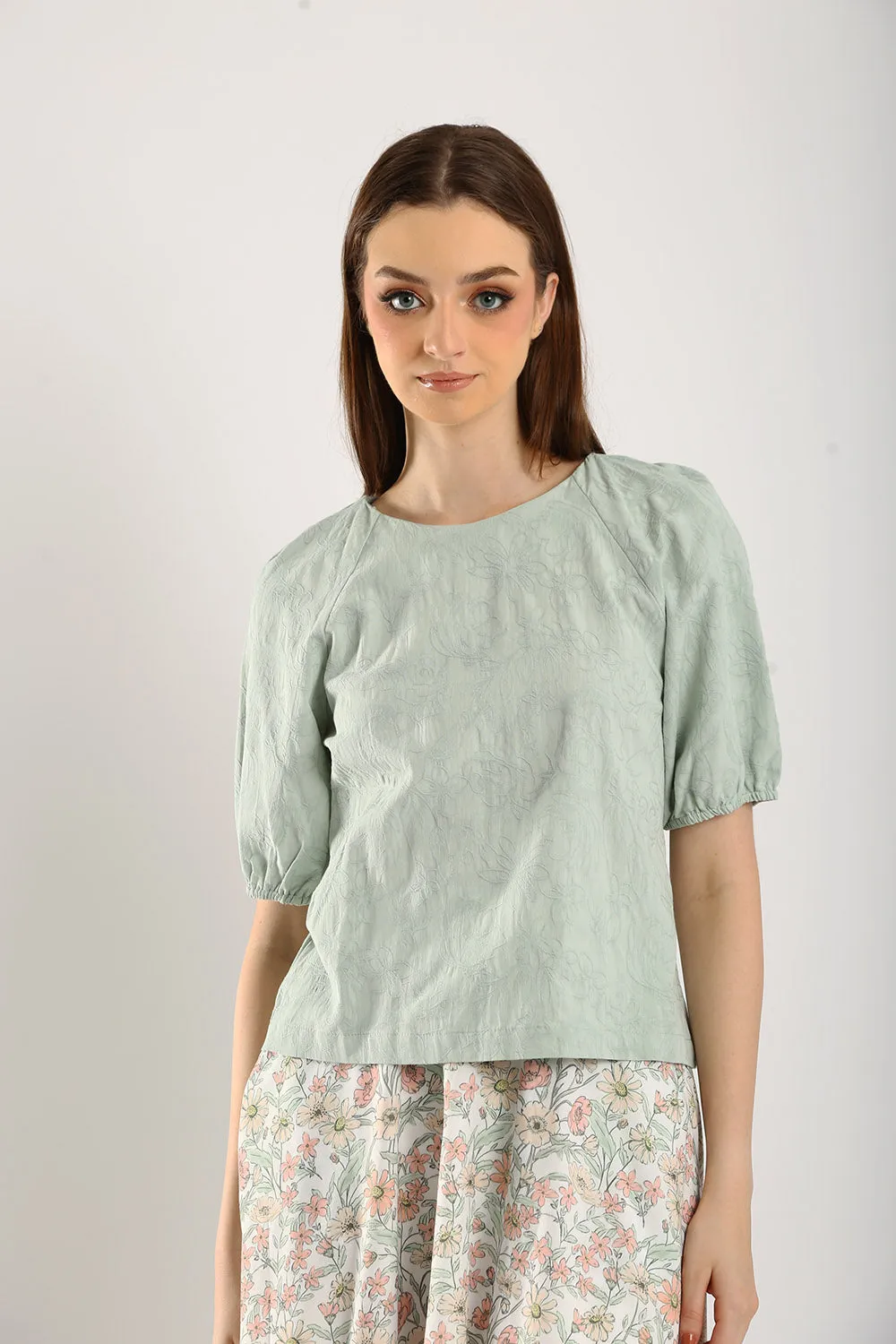 Iman Blouse in Light Sage