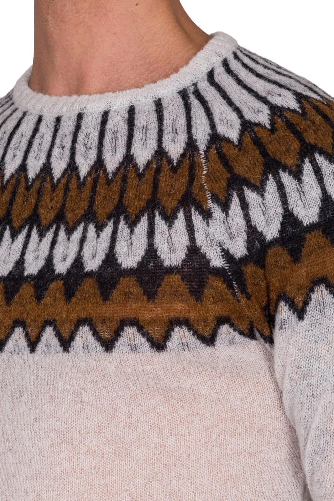 Jacquard Crew-Neck Wool Jumper